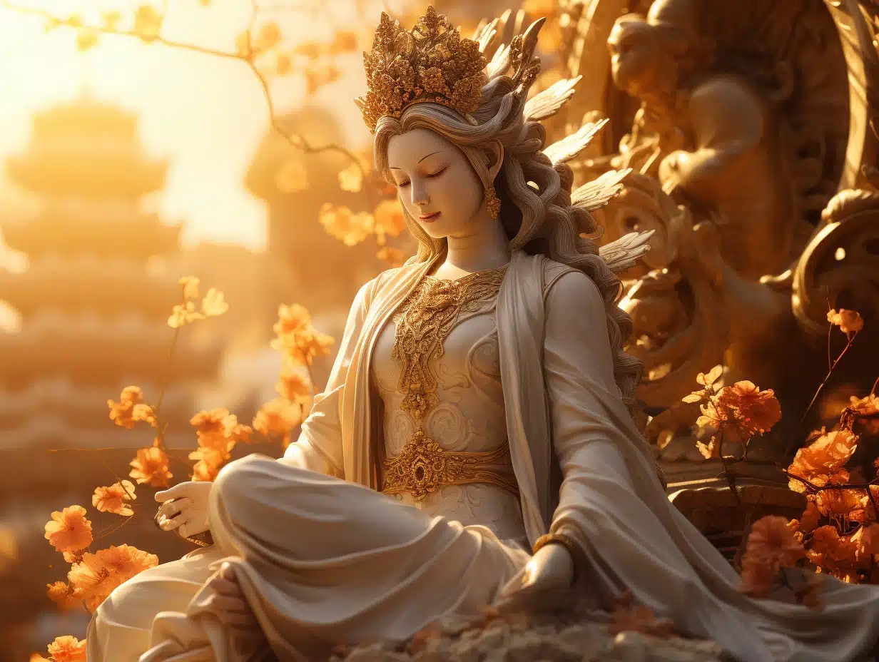 guanyin  déesse de la miséricorde  origines et culte en asie :  guanyin  et  statue