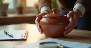 Inspection d une poterie en céramique sous lumière naturelle