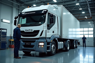 Camion de 26 tonnes dans un garage professionnel inspection
