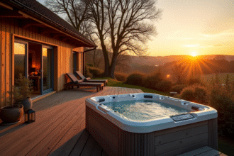 Gîte en Normandie avec jacuzzi privé au coucher du soleil
