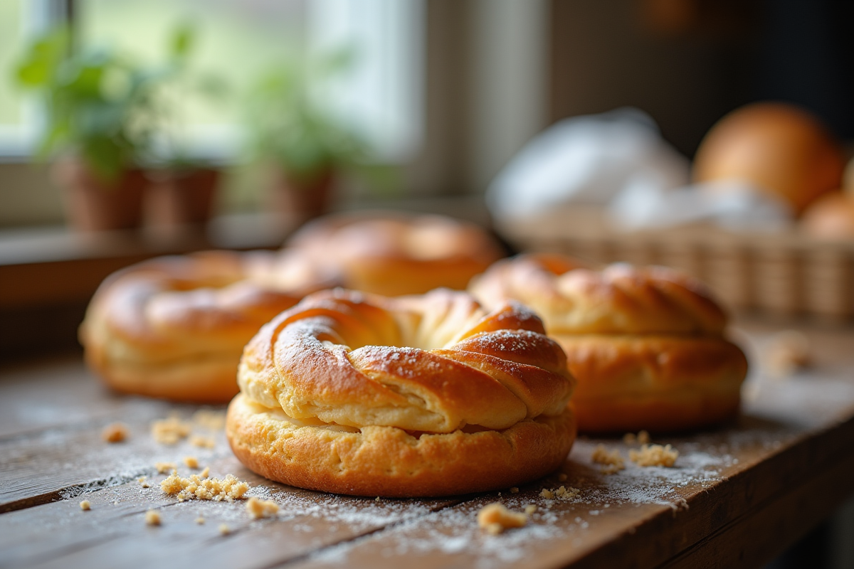 ParisBrest frais sur une table en bois rustique