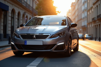 Peugeot 308 GTI automatique en ville au matin