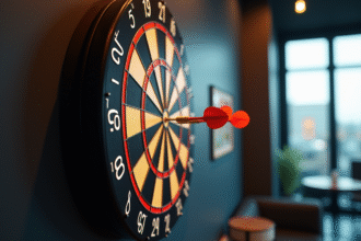 Dartboard électronique mural dans une salle moderne