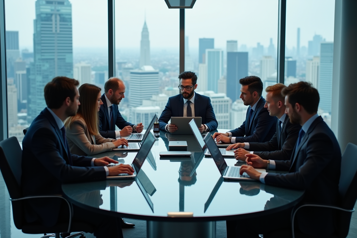 Équipe de jeunes professionnels en finance analysant des graphiques