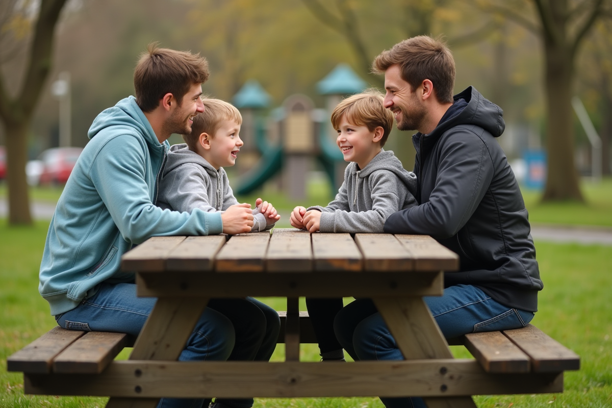 Enfants et adultes lors d