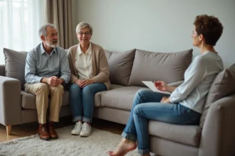 Un couple en discussion pour surmonter des tensions relationnelles