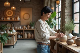 Boutique de décoration intérieure avec mobilier contemporain élégant
