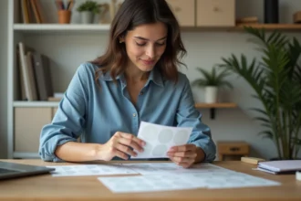 Étiquette autocollante ronde sur fond blanc avec texte coloré