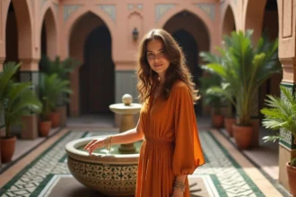 Monuments emblématiques de Marrakech sous un ciel ensoleillé