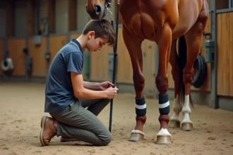 Clôture sécurisée pour chevaux dans une prairie verdoyante