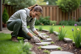 Allée de jardin bien aménagée avec des matériaux esthétiques