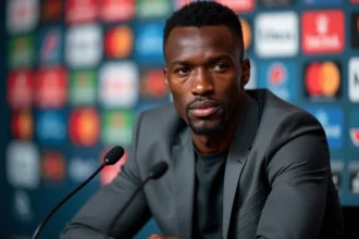 Papiss Cissé lors d'une conférence sur ses convictions religieuses