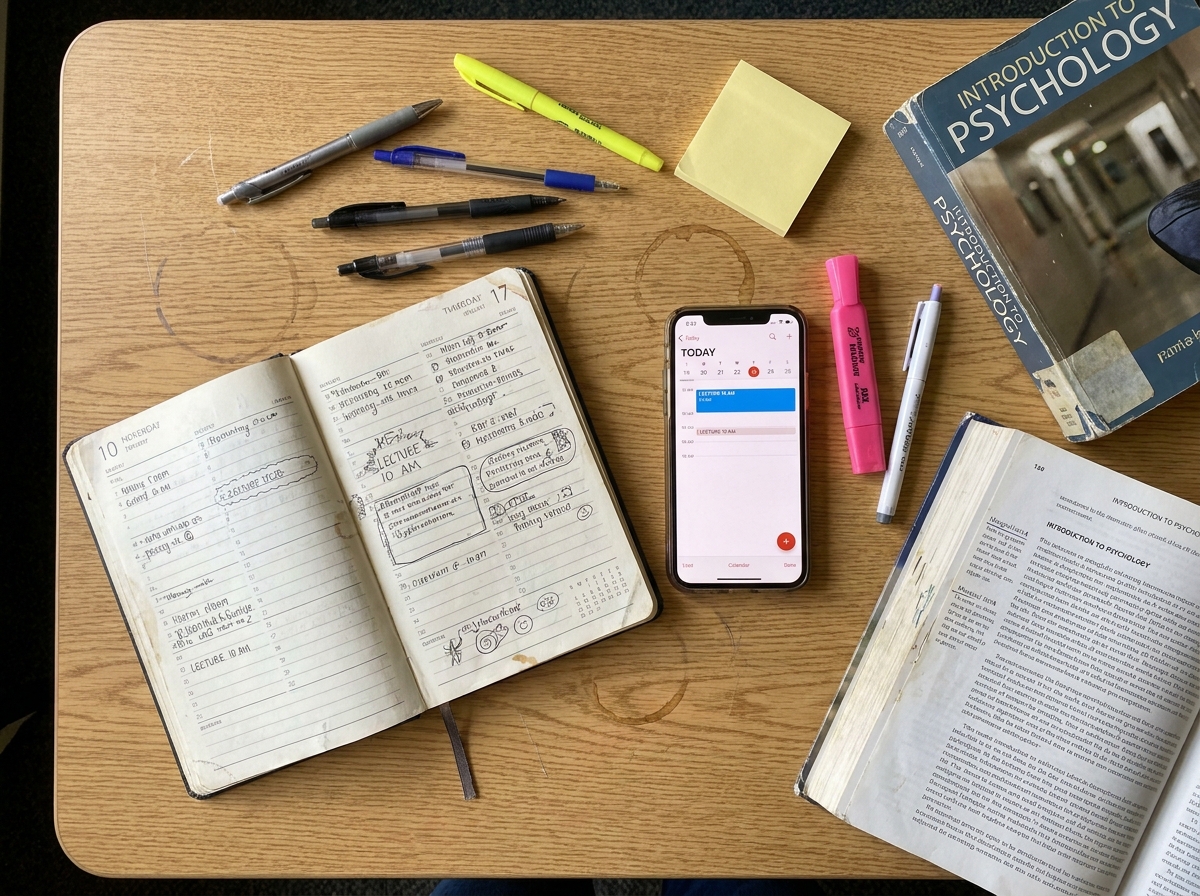 Comparaison entre cahier de texte papier et agenda numérique sur smartphone pour collégien