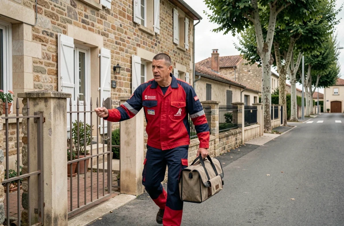 Plombier de MUSIC Plomberie arrivant en urgence pour un dépannage rapide dans le secteur de Mazamet